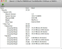 Xbench 1.3 MacPro FW800(front) TwinRAIDerMini (5400rpm x2 RAID1)
