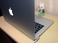 MacBookAir(2011)を前に興奮のトロちゃん